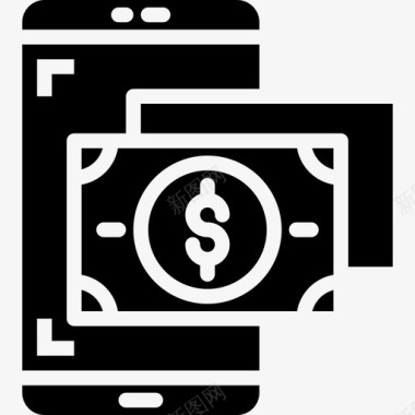 钱智能手机应用程序5填充图标图标