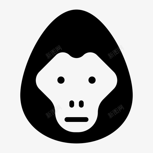 大猩猩动物猴子图标svg_新图网 https://ixintu.com 动物 动物园 大猩猩 字形 猴子