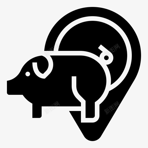 猪动物牲畜图标svg_新图网 https://ixintu.com 动物 导航 智能农场字形 牲畜 猪 跟踪