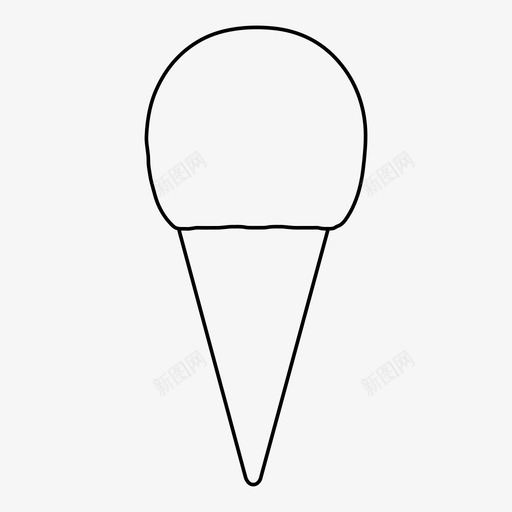 冰淇淋蛋卷甜点图标svg_新图网 https://ixintu.com 冰淇淋 甜点 蛋卷