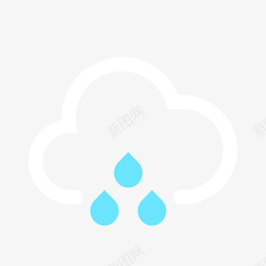 大雨（反白）图标