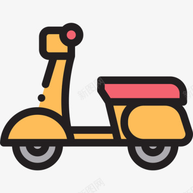 摩托车旅行213线性颜色图标图标