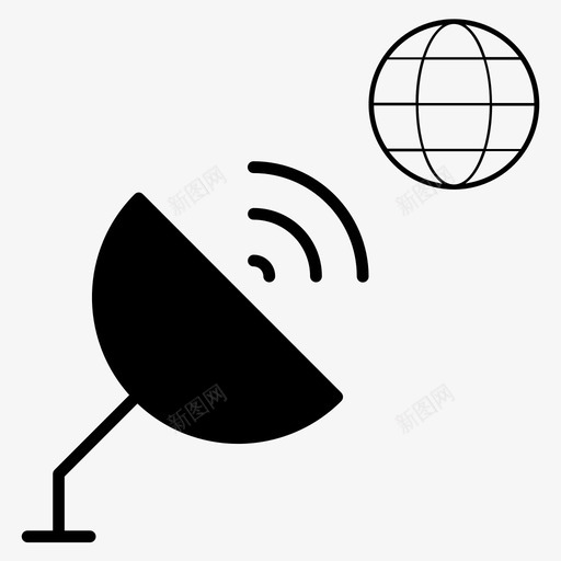 卫星网络连接互联网图标svg_新图网 https://ixintu.com 互联网 信号 卫星网络 在线 技术和创新 连接