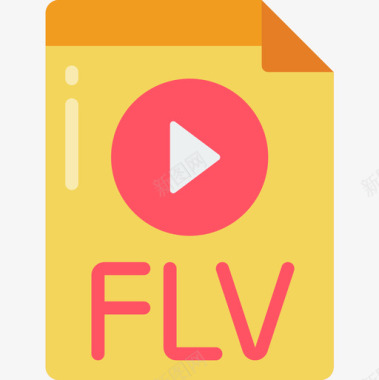 Flv视频制作8平面图标图标