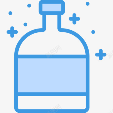 瓶子酒精饮料4蓝色图标图标