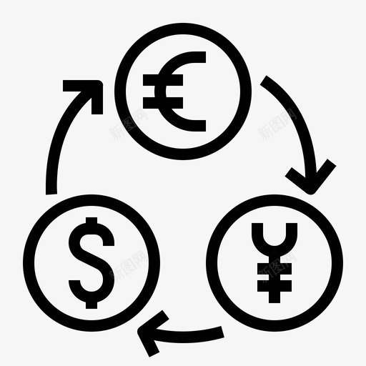 汇率货币购物提纲图标svg_新图网 https://ixintu.com 提纲 汇率 货币 购物
