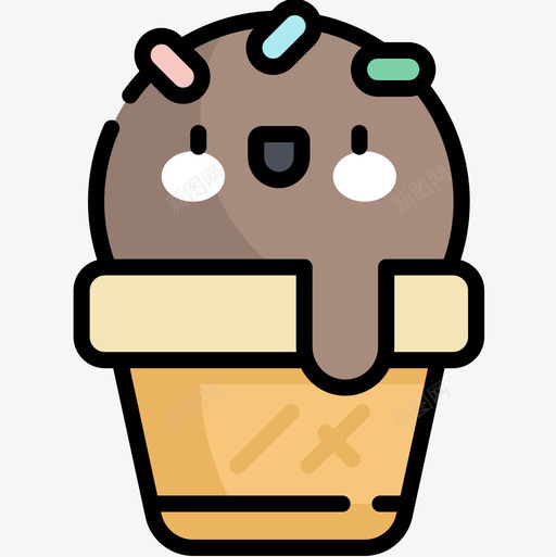 冰淇淋派对50正色图标svg_新图网 https://ixintu.com 冰淇淋 正色 派对