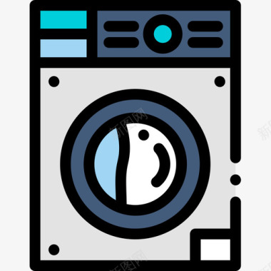 洗衣机电子45线性颜色图标图标