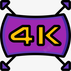 4k视频下载4k视频制作6线性彩色图标高清图片