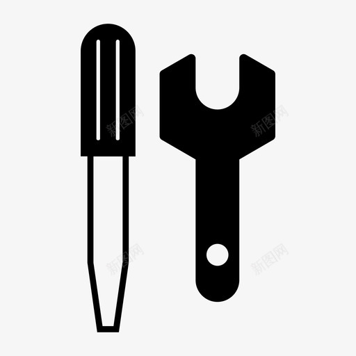 工具结构施工螺丝刀图标svg_新图网 https://ixintu.com 工具 扳手 施工 结构 螺丝刀