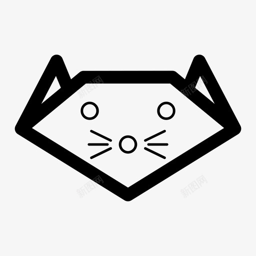 折纸猫头动物折纸动物图标svg_新图网 https://ixintu.com 动物 折纸动物 折纸猫头