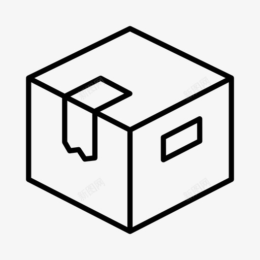 瓦楞纸箱3d箱箱图标svg_新图网 https://ixintu.com 3d 包装 物流 瓦楞纸箱 装运