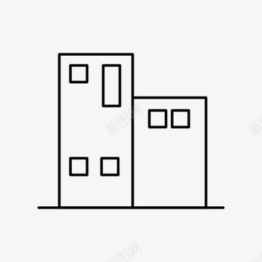建筑建筑和城市办公室图标图标