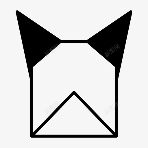 折纸波士顿动物手工艺图标svg_新图网 https://ixintu.com 动物 手工艺 折纸波士顿