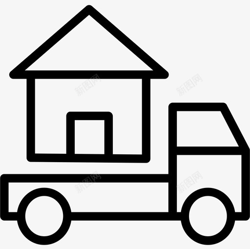移动卡车房地产148直线图标svg_新图网 https://ixintu.com 卡车 房地产 直线 移动