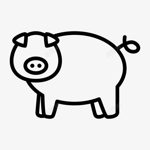 猪动物农场图标svg_新图网 https://ixintu.com 农业 农场 动物 牲畜 猪肉