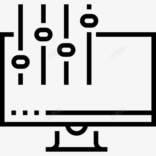 计算机音频和视频18线性图标svg_新图网 https://ixintu.com 线性 视频 计算机 音频