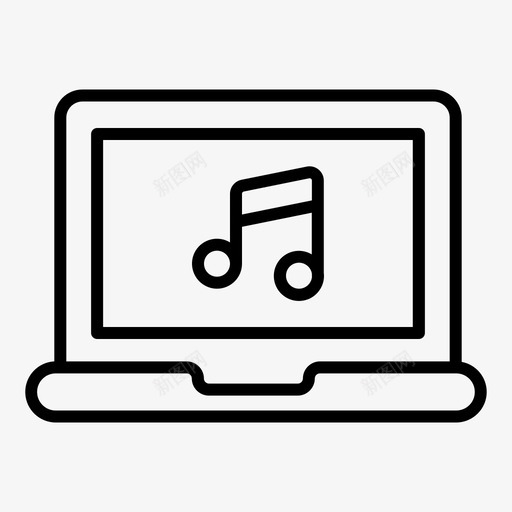 笔记本电脑音乐在线图标svg_新图网 https://ixintu.com 在线 歌曲 笔记本电脑 音乐