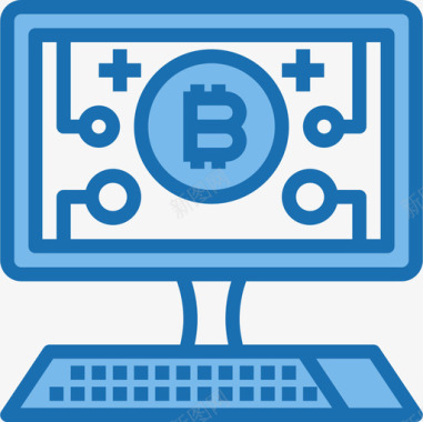 计算机加密货币56蓝色图标图标