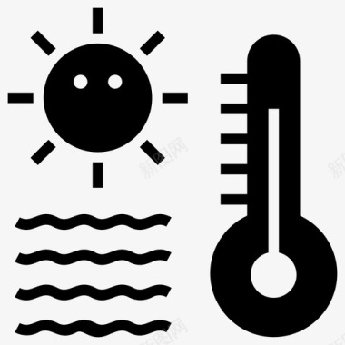 炎热天气高温夏季白天图标图标