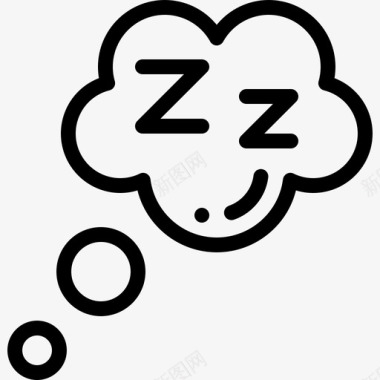 睡眠空闲时间30线性图标图标