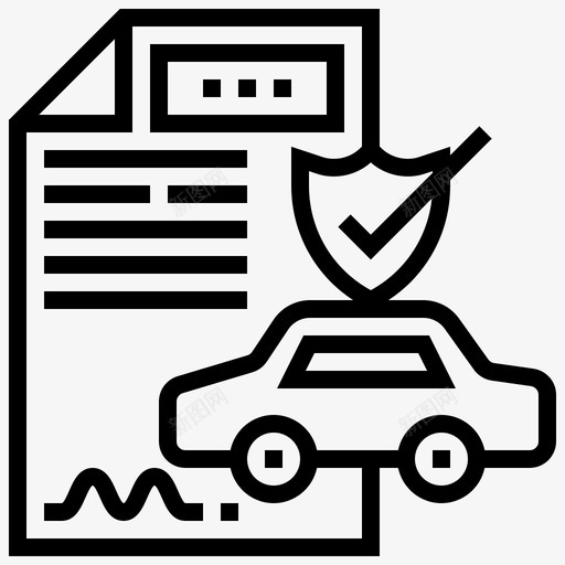汽车保险意外事故证书图标svg_新图网 https://ixintu.com 意外事故 文件 汽车保险 汽车服务 证书