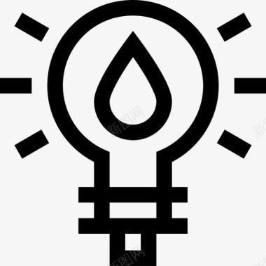 灯可持续能源27线性图标图标