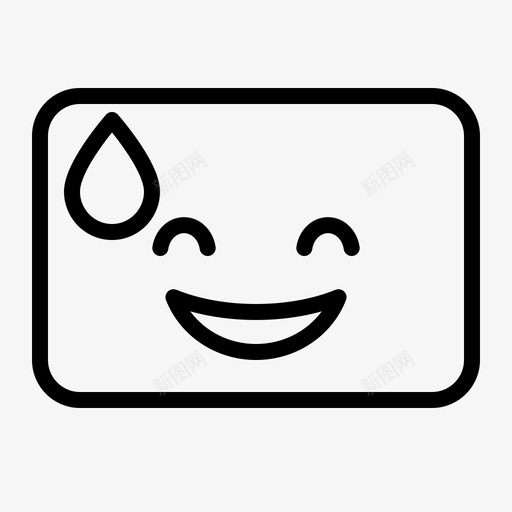 汗水表情脸图标svg_新图网 https://ixintu.com 微笑 汗水 表情 贴纸 轮廓