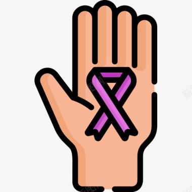 团结世界癌症意识日10线性颜色图标图标
