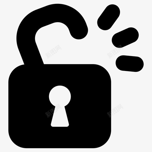 开锁挂锁保护图标svg_新图网 https://ixintu.com 保安 保护 开锁 挂锁