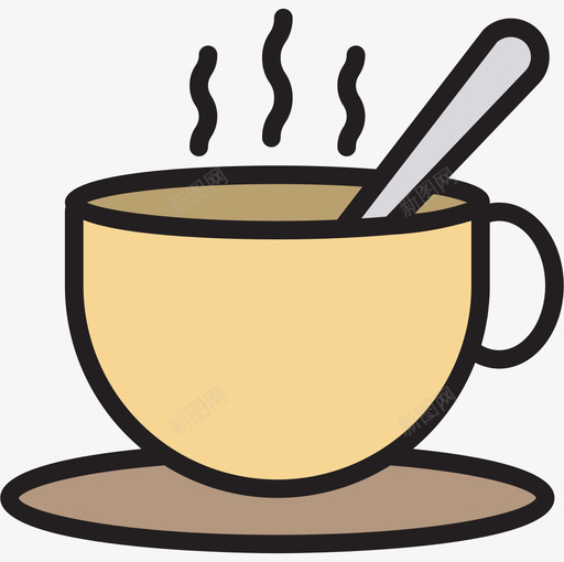 咖啡杯商务元素3线性颜色图标svg_新图网 https://ixintu.com 咖啡杯 商务元素3 线性颜色