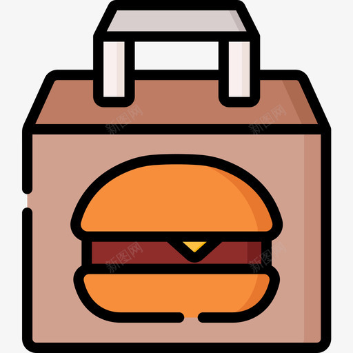 食品配送袋44线性颜色图标svg_新图网 https://ixintu.com 线性颜色 食品配送袋44