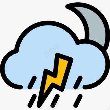 暴风雨173号天气线形颜色图标图标