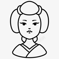 日本文化艺伎头像艺伎化身女性日语图标高清图片