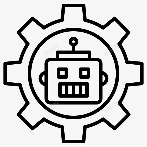 智能自动机器图标svg_新图网 https://ixintu.com 技术 智能 机器 机器人 自动