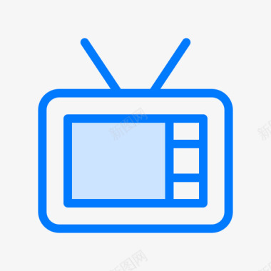 电视电信2蓝色图标图标