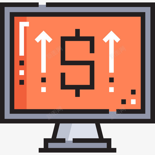电脑投资50线性颜色图标svg_新图网 https://ixintu.com 投资 电脑 线性 颜色
