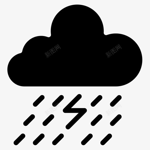 雷雨天气181填充图标svg_新图网 https://ixintu.com 填充 天气181 雷雨