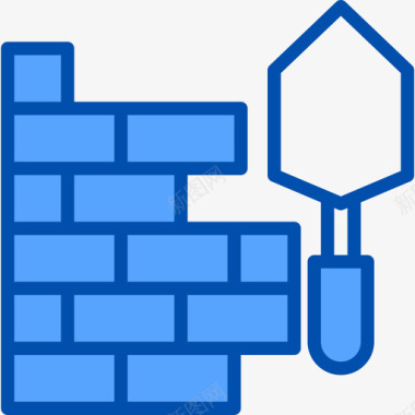 砖墙建筑103蓝色图标图标