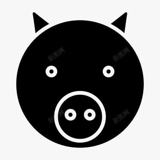 猪动物脸图标svg_新图网 https://ixintu.com 动物 猪 脸