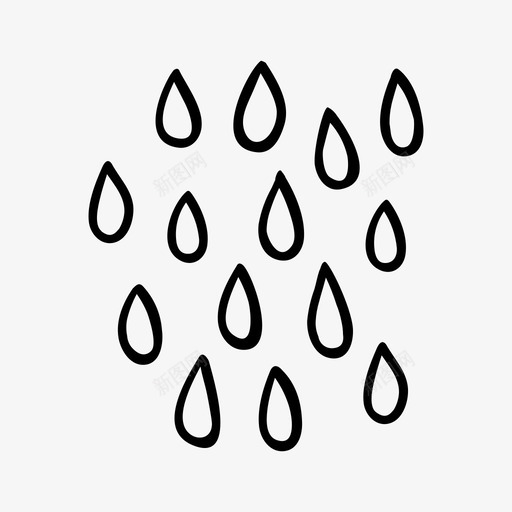 雨滴图案圆圈手绘图标svg_新图网 https://ixintu.com 图案 圆圈 手绘 素描 雨滴