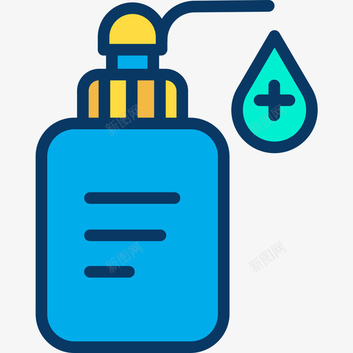 液体肥皂卫生18线性颜色图标svg_新图网 https://ixintu.com 卫生18 液体肥皂 线性颜色