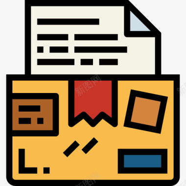 档案文件和文件45线颜色图标图标