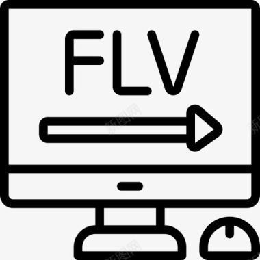 Flv视频制作大纲线性图标图标