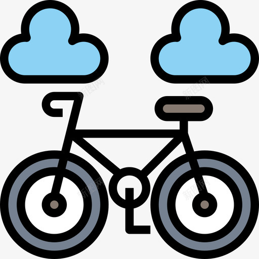 自行车现代都市2线条色彩图标svg_新图网 https://ixintu.com 现代 线条 自行车 色彩 都市