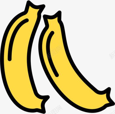 香蕉食品116线性颜色图标图标