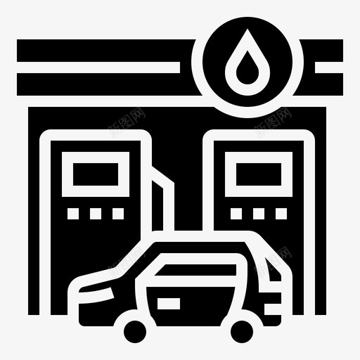 加油站柴油汽油图标svg_新图网 https://ixintu.com 加油 加油站 柴油 汽油 汽车服务标志