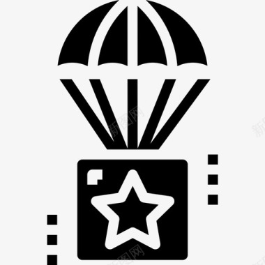 降落伞军用34实心图标图标