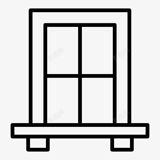窗户家具家居装饰图标svg_新图网 https://ixintu.com 内饰 家具 家居装饰 窗户