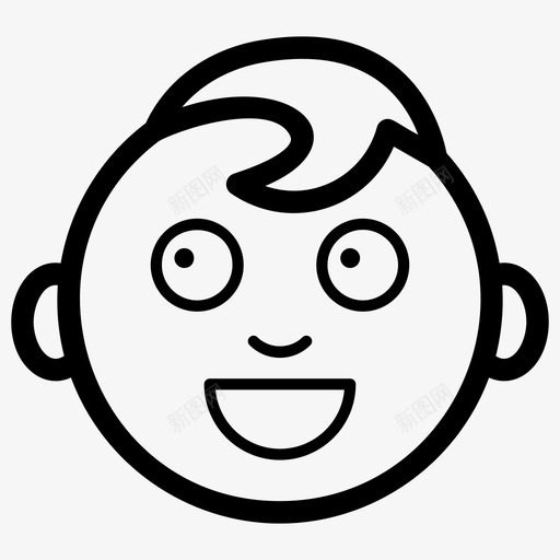 儿童化身角色图标svg_新图网 https://ixintu.com 儿童 儿童脸 化身 表情符号线向量图标 角色